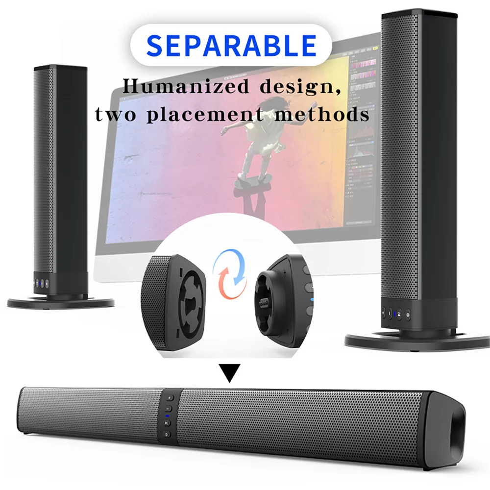 Home Cinema Gadgets - Bezprzewodowy Bluetooth TV Soundbar 2 Głośniki