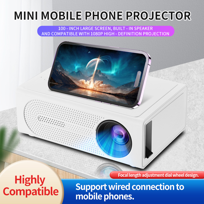 Home Cinema Kids - Mini Projektor 1080P, Przenośny Projektor LED