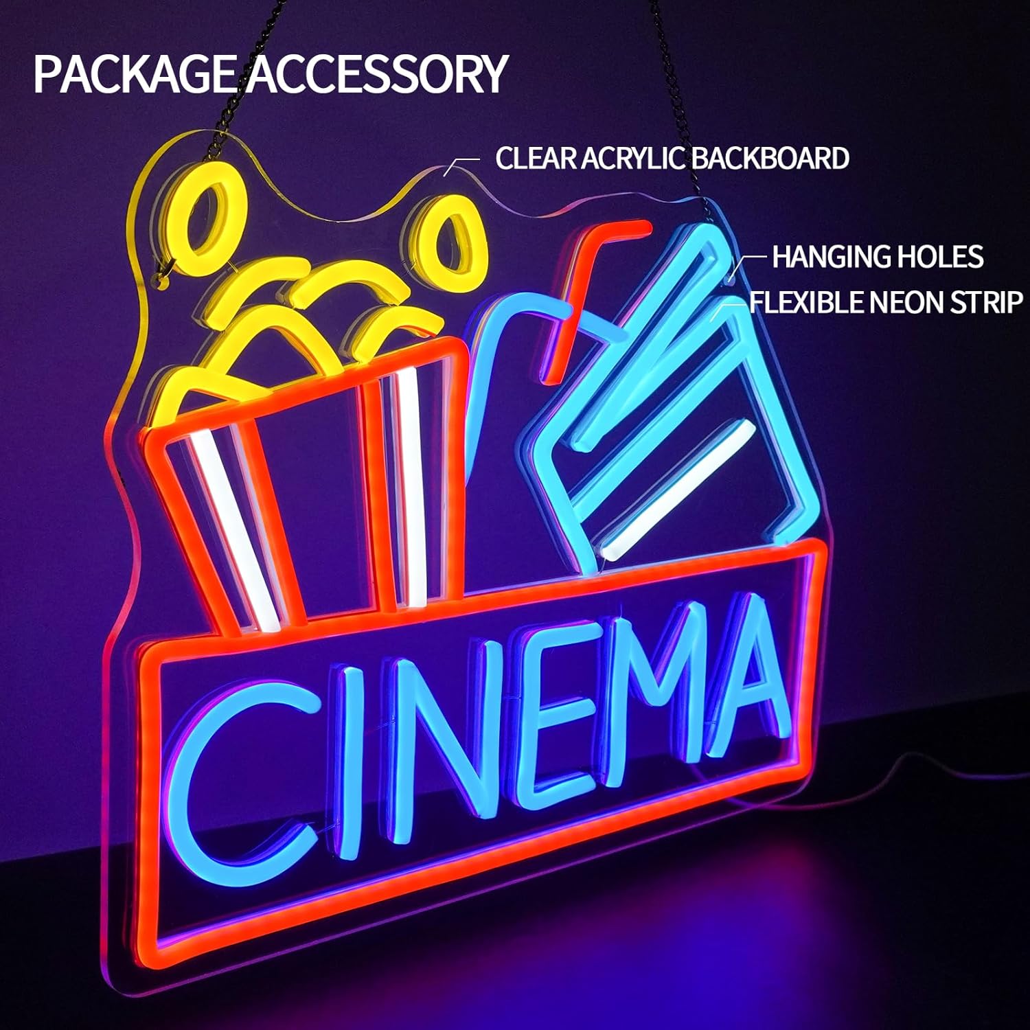 Neonowy szyld kina LED zasilan – Home Cinema Setup recenzja i cena